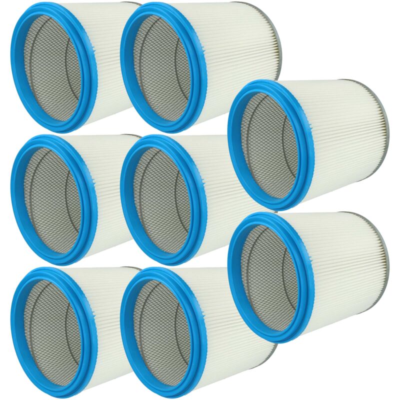 foto del prodotto vhbw 8x filtro a pieghe piatte compatibile con metabo ask 1005, asr 1250 aspirapolvere blu argento bianco
