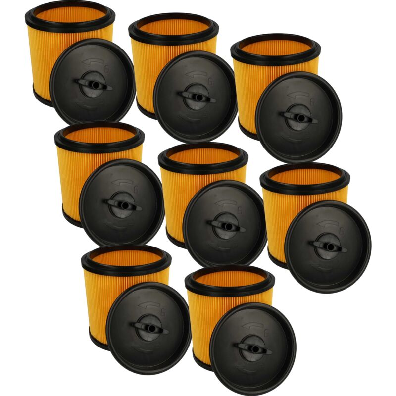 foto del prodotto vhbw 8x filtro a pieghe piatte compatibile con ryobi rvc 1220i, racwdv, rvc1218p, rvc 1430ppt, rvc 1530ipt g aspirapolvere nero giallo