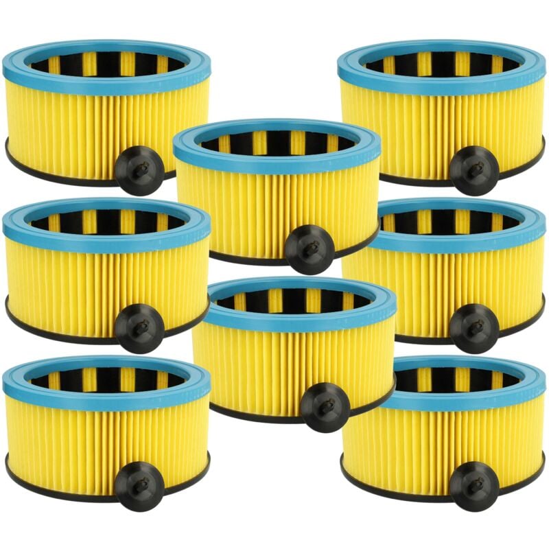 foto del prodotto vhbw 8x filtro a pieghe piatte compatibile con starmix gs ar 1220 ew, gs l 1220 hmt, gs l 1232 hmt, gs l 1435 pz aspirapolvere blu giallo nero