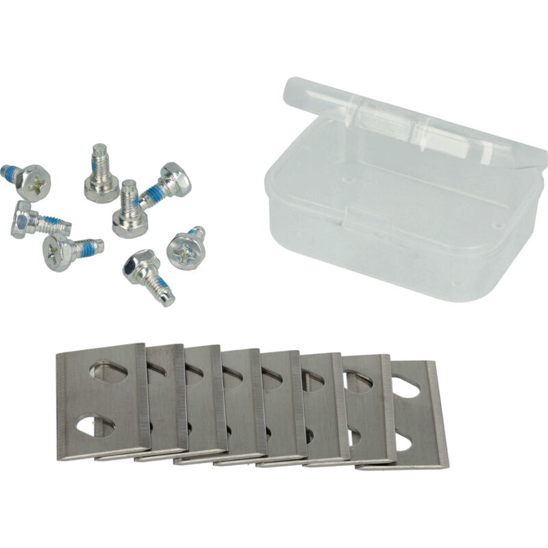 foto del prodotto vhbw 8x lama di ricambio compatibile con robomow rks 1500, rks 800, rk 4000 pro tagliaerba argento, in acciaio cromo carbonio