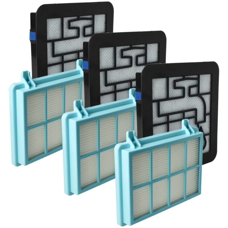 foto del prodotto vhbw 9x filtro compatibile con philips powerpro compact fc9349 01, fc9350 01 aspirapolvere filtro hepa, filtro salva motore, filtro di spugna