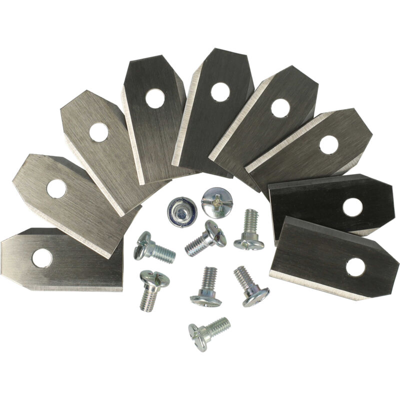 foto del prodotto vhbw 9x lama di ricambio compatibile con gardena r165li, r130lic, r100lic tagliaerba argento, in acciaio