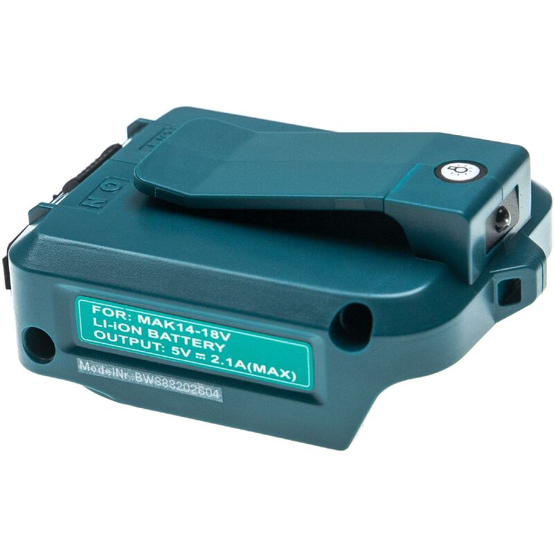 foto del prodotto vhbw adattatore compatibile con makita 194065 3, 194066 1, 194558 0 utensile batteria per batterie 14,4 v 18 v 2 a li ion