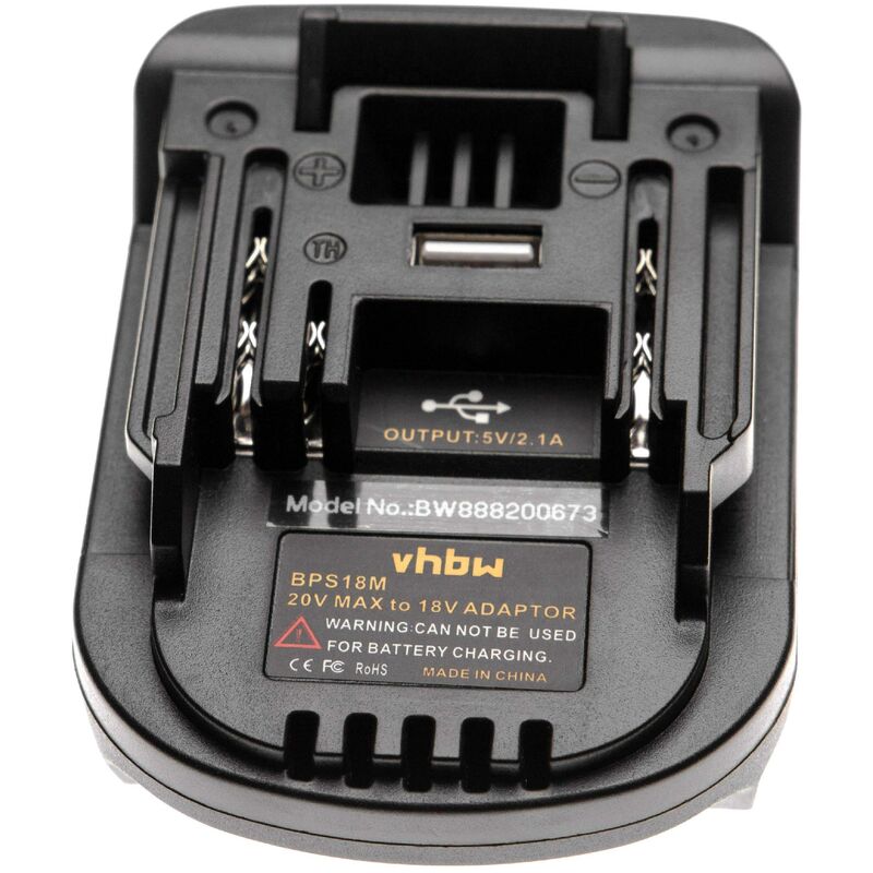foto del prodotto vhbw adattatore compatibile con stanley utensile batteria per batterie 20 v li ion su batterie 18 v compatibili con makita dispositivi