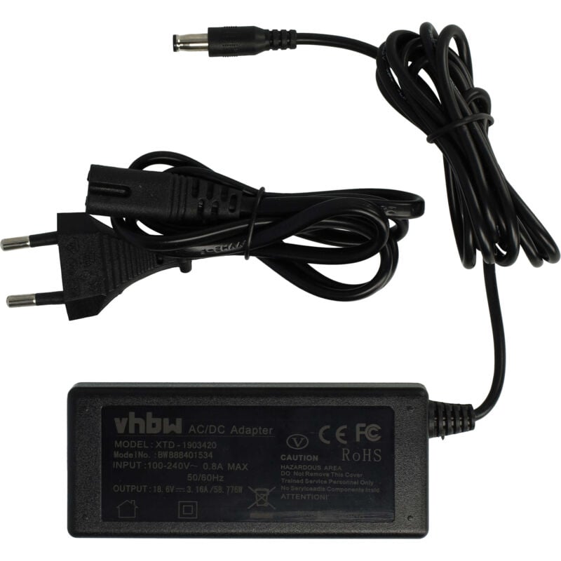 foto del prodotto vhbw alimentatore compatibile con philips homerun fc9910 01 a, fc9910 01 b robot aspirapolvere 230 cm