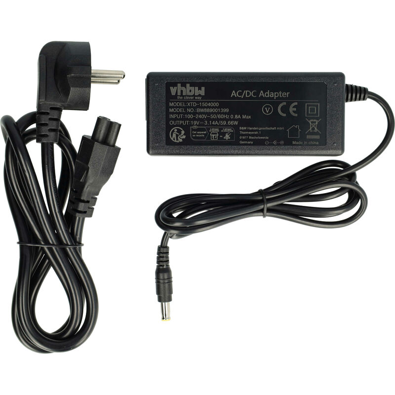 foto del prodotto vhbw alimentatore compatibile con samsung x05, x10, x1, x10 plus, x120, x11, x15, vm8110xtc, x06 stazione di ricarica nero