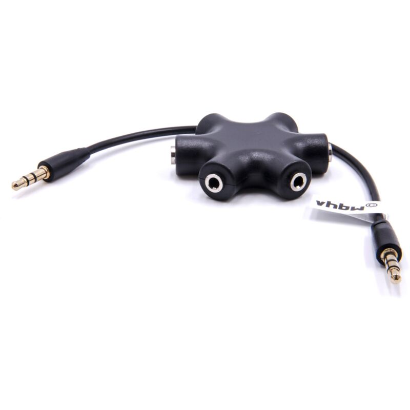 foto del prodotto vhbw audio splitter a 6 vie, sdoppiatore aux nero compatibile con cuffie, altoparlanti, tablet, casse