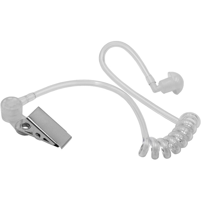 foto del prodotto vhbw auricolari con tubo acustico per tutte le comuni cuffie di sicurezza con trasduttore acustico a distanza trasparente bianco, con clip