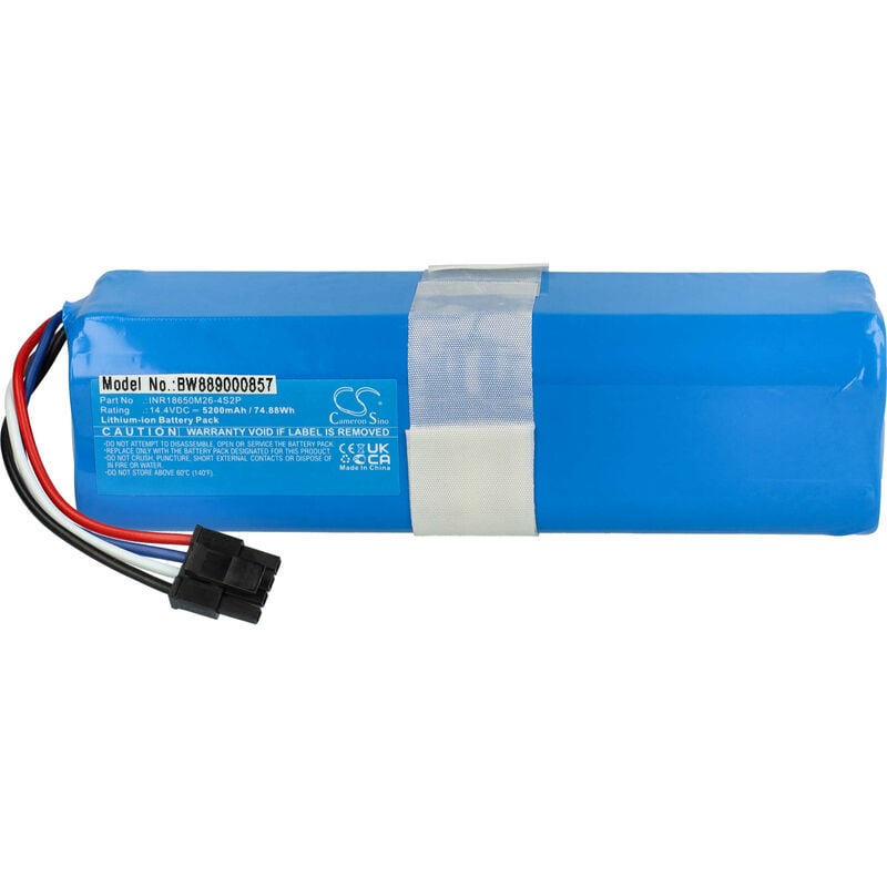 foto del prodotto vhbw batteria compatibile con 360 x90, s6 pro, s9, x95 aspirapolvere 5200mah, 14,4v, li ion 