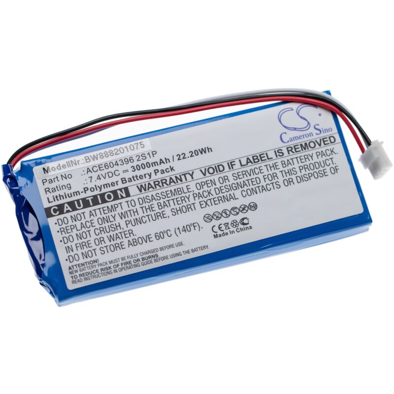 foto del prodotto vhbw batteria compatibile con aaronia nf, v1s, v4 dispositivo di misurazione 3000mah, 7,4v, li poly 