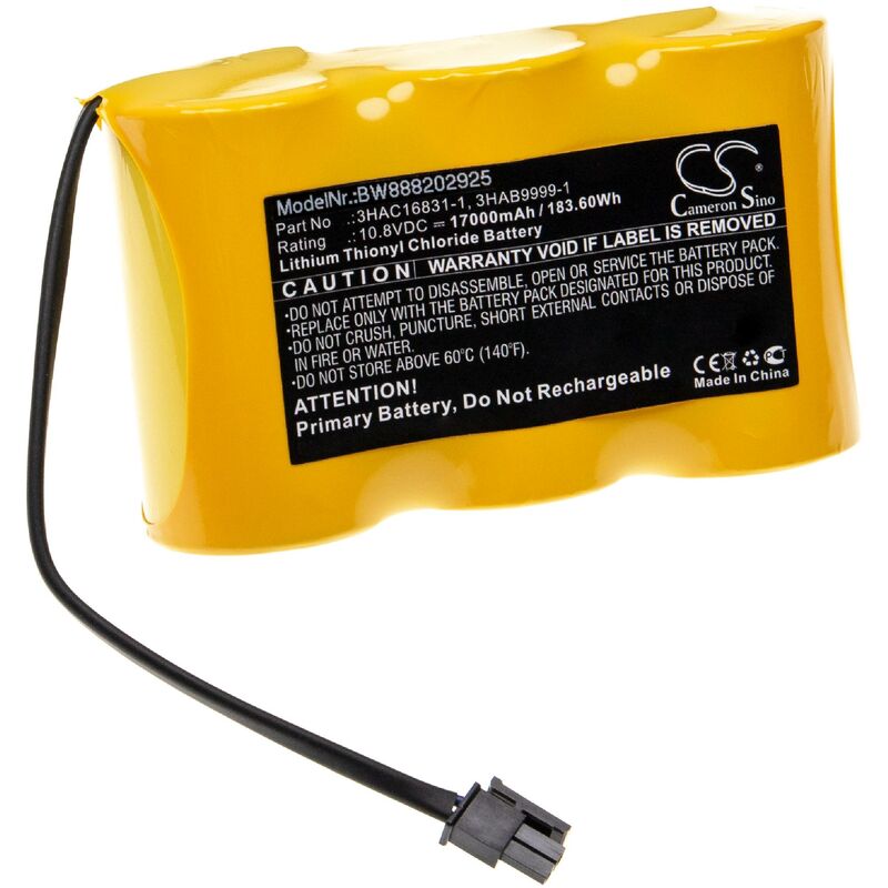 foto del prodotto vhbw batteria compatibile con abb irb 1400 m2000, 1400 m2000a, 1400 m2004, 140 m2000 robot industriale 17000mah, 10,8v, li socl2 