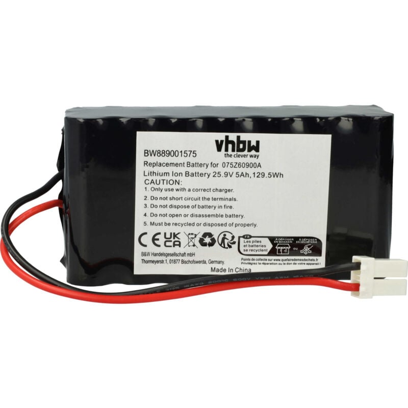foto del prodotto vhbw batteria compatibile con ambrogio twenty quad, zr rasaerba 5000mah, 25,9v, li-ion