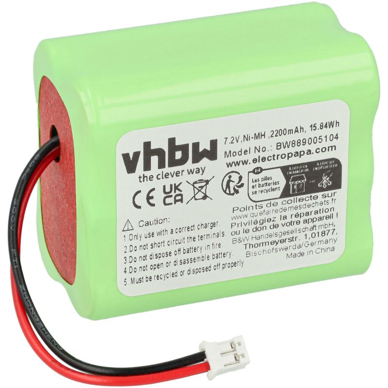 foto del prodotto vhbw batteria compatibile con ape labs lightcan se, lightcan, lightcan v2 faro led, lampada a batteria ricaricabile 2200mah, 7,2v, nimh 