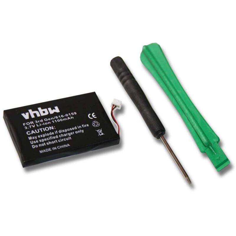 foto del prodotto vhbw batteria compatibile con apple ipod a1040, m8948ll a, 3rd generation, m8948ll, 40gb mp3 music player lettore musicale 1100mah, 3,7v, li ion 