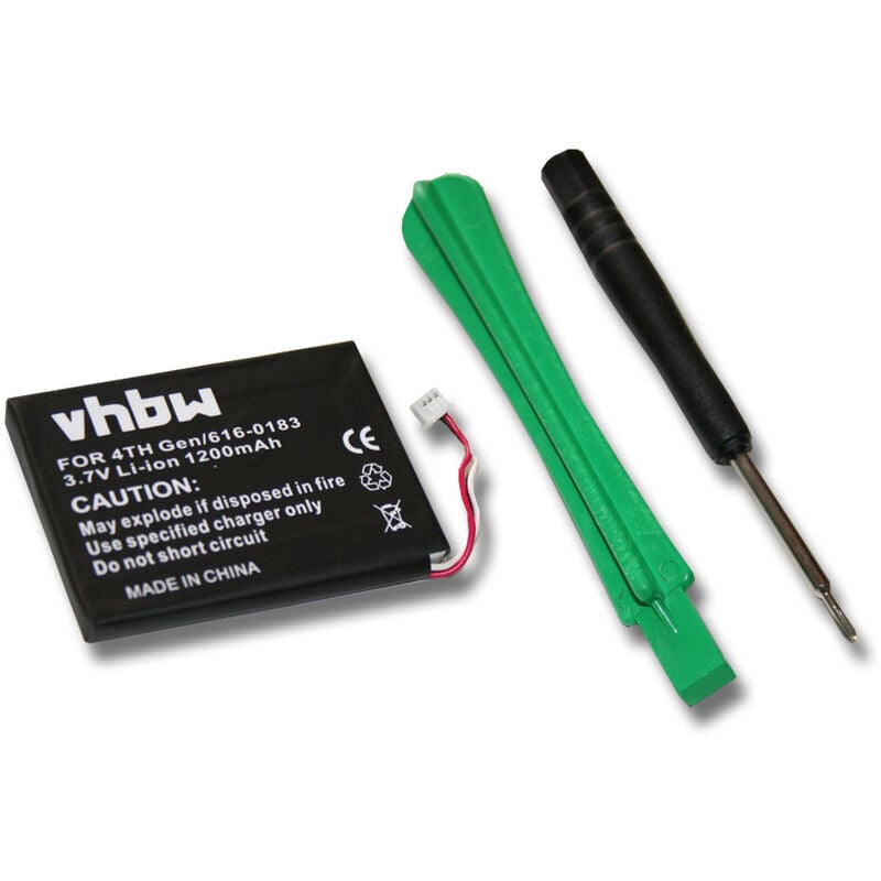 foto del prodotto vhbw batteria compatibile con apple ipod photo 40gb m9585fe a, 40gb m9585kh a mp3 music player lettore musicale 1200mah, 3,7v, li ion 