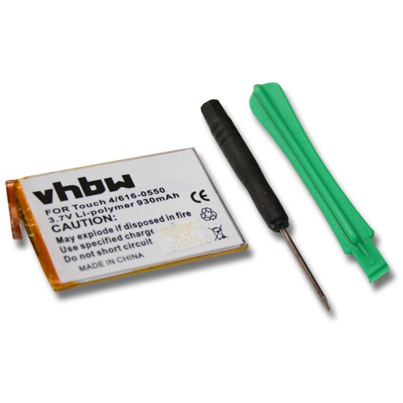 foto del prodotto vhbw batteria compatibile con apple ipod touch 4a generazione, 4g mp3 music player lettore musicale 930mah, 3,7v, li poly 
