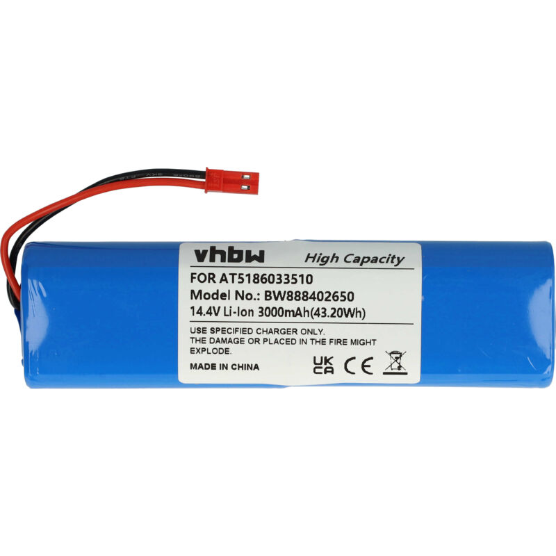foto del prodotto vhbw batteria compatibile con ariete 2718, 00p271310ar0, 00p271810ar0, 2713 aspirapolvere 3000mah, 14,4v, li ion 