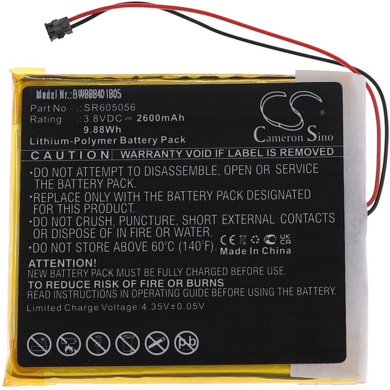 foto del prodotto vhbw batteria compatibile con astell kern ak70 mp3 music player lettore musicale 2600mah, 3,8v, li poly 