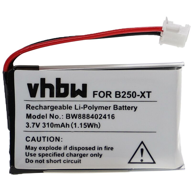 foto del prodotto vhbw batteria compatibile con at t tl7600, tl7601, tl7610, tl7611, tl7612, tl7650 auricolari cuffie wireless 310mah, 3,7v, li poly 