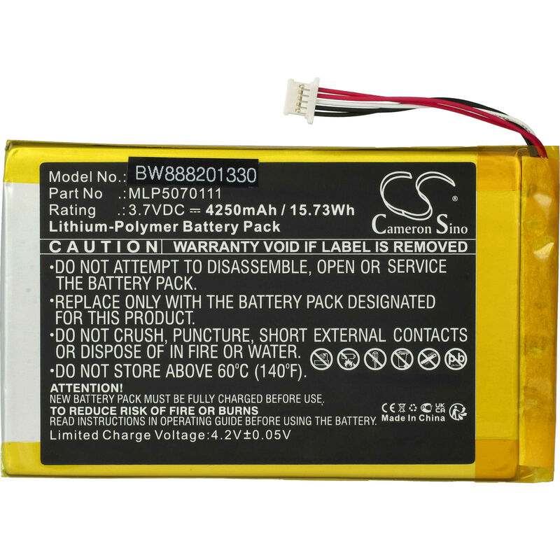foto del prodotto vhbw batteria compatibile con autel maxicheck mx808, maxicheck mx808i dispositivo di diagnostica per autoveicoli 4250mah, 3,7v, li poly 