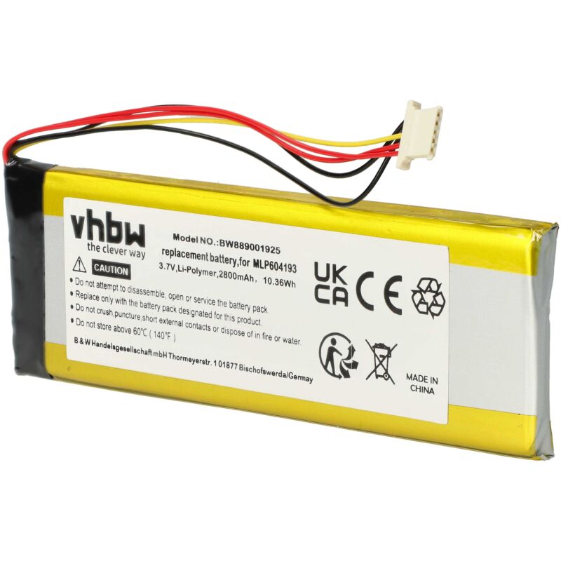 foto del prodotto vhbw batteria compatibile con autel maxitpms ts508, ts508k dispositivo di diagnostica per autoveicoli 2800mah, 3,7v, li poly 