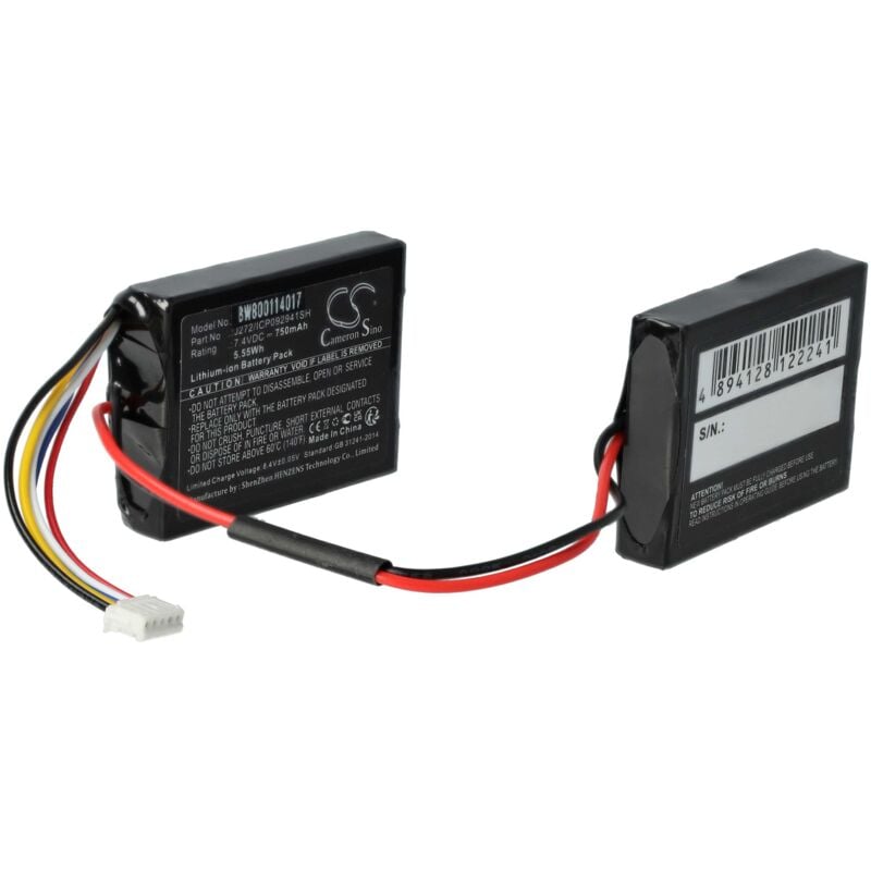 foto del prodotto vhbw batteria compatibile con beats by dr. dre pill 2.0 b0513 , mh812ama ug sostituisce j272 icp092941sh, hyb2725221547 li ion, 750mah, 7.4v 