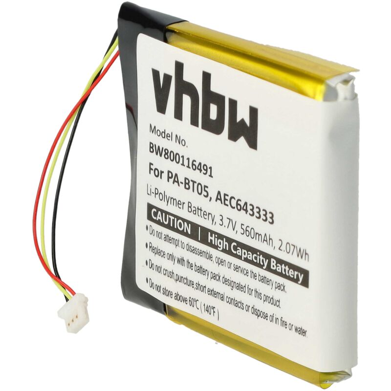 foto del prodotto vhbw batteria compatibile con beats studio 2,0, 2 b0500, 2 b0501, 3.0 auricolari cuffie wireless 560mah, 3,7v, li poly 
