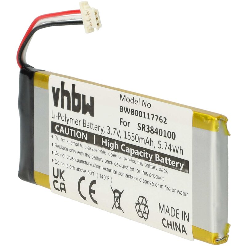 foto del prodotto vhbw batteria compatibile con becker active 6 lmu plus, active.6 ce lmu, active.6 lmu navigatore gps 1550mah, 3,7v, li poly 