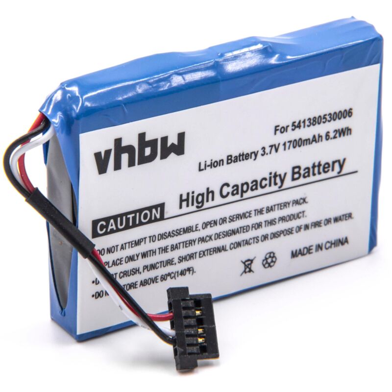 foto del prodotto vhbw batteria compatibile con becker ready 50, 50 eu19, 50 eu20 lmu, 50 ice, 43, 50 lmu navigatore gps 1700mah, 3,7v, li ion 