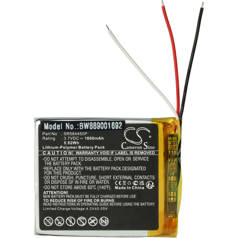 foto del prodotto vhbw batteria compatibile con becker transit 7sl eu navigatore gps 1600mah, 3,7v, li poly 