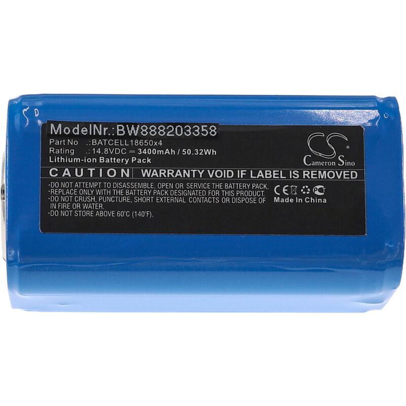 foto del prodotto vhbw batteria compatibile con bigblue vl7200 tc, vl7500p, vl8000p tc, vl8300p, vl9000p, vtl5500p torcia subacquea 3400mah, 14,8v, li ion 