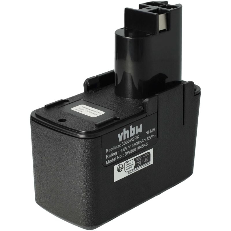 foto del prodotto vhbw batteria compatibile con bosch gsr 9.6 old version, gsr 9.6v, gsr 9.6ve2, gsr 9.6 ve 2 attrezzi da lavoro 3300mah, 9,6v, nimh 