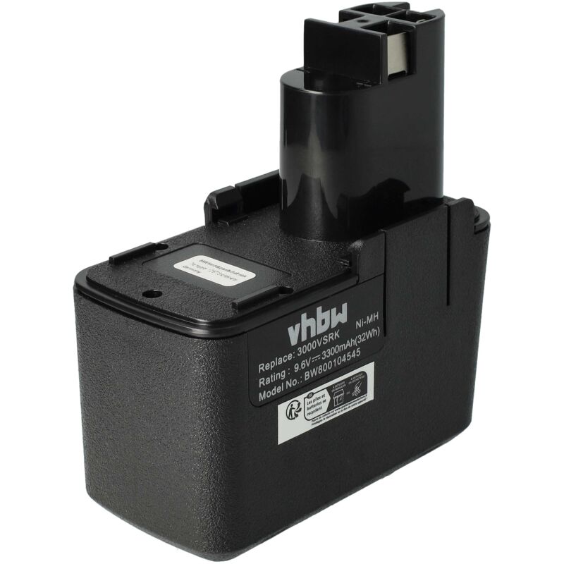foto del prodotto vhbw batteria compatibile con bosch pdr 9.6 ve, psb 9.6 ve 2, psb 9.6ves2, psb 9.6ves 2 attrezzi da lavoro 3300mah, 9,6v, nimh 