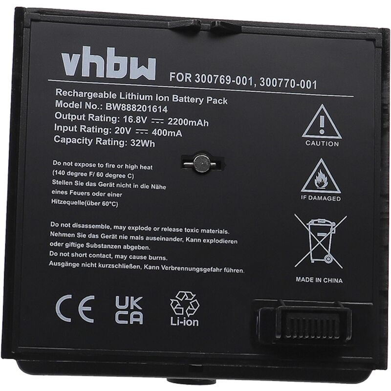foto del prodotto vhbw batteria compatibile con bose 350160 1100, sounddock casse, altoparlanti, speaker 2200mah, 16,8v, li ion 