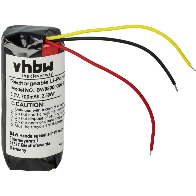 foto del prodotto vhbw batteria compatibile con bose 423729, soundsport free auricolari cuffie wireless 700mah, 3,7v, li poly 