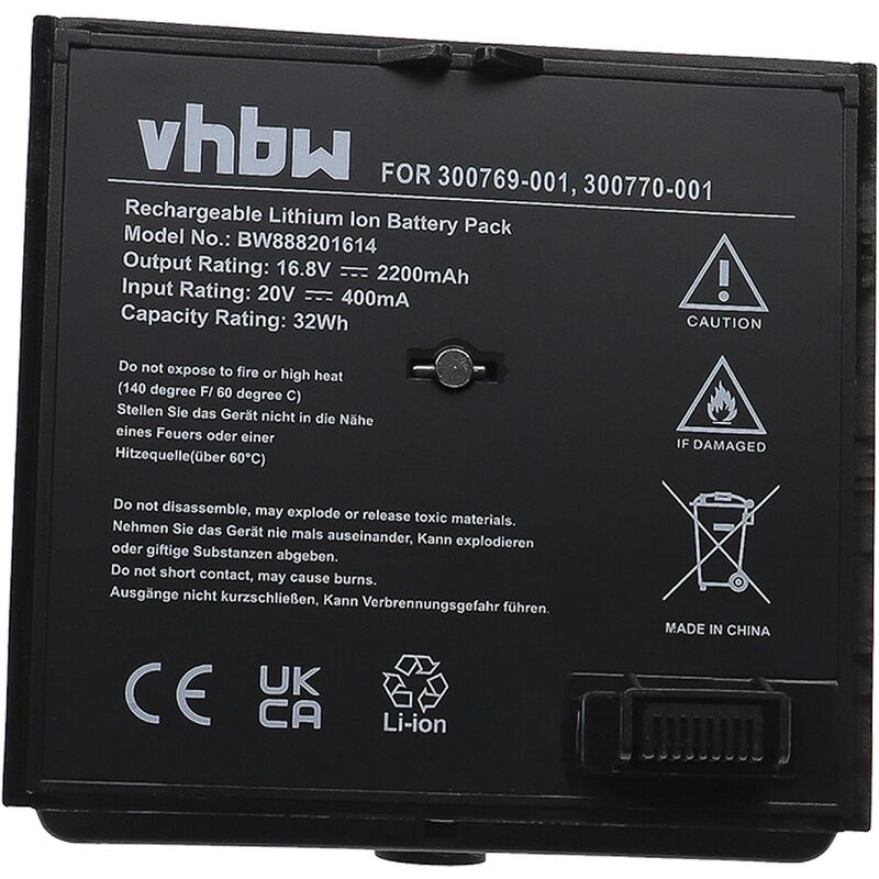 foto del prodotto vhbw batteria compatibile con bose soundlink air casse, altoparlanti, speaker 2200mah, 16,8v, li ion 