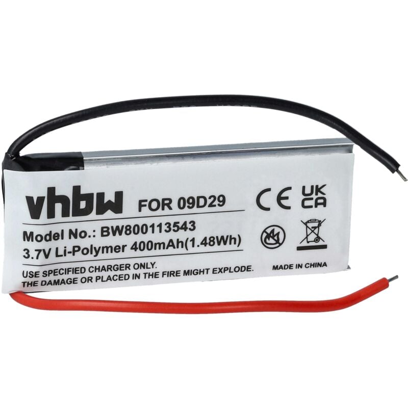 immagine 0 del prodotto vhbw batteria compatibile con cardo q2, q2 pro, scala rider fm auricolari cuffie wireless 400mah, 3,7v, li poly 