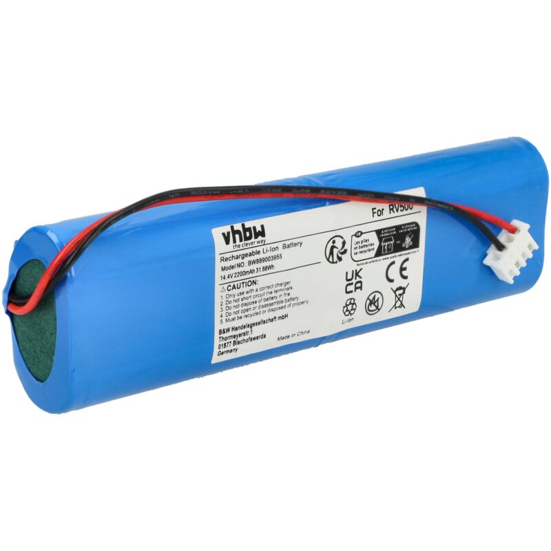 foto del prodotto vhbw batteria compatibile con chuango cleanmate 4260692650846, rv 500 home cleaner 2200mah, 14,4v, li ion 