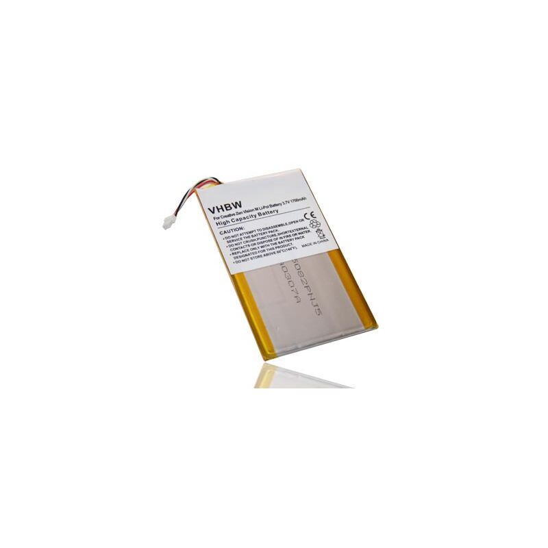 foto del prodotto vhbw batteria compatibile con creative labs zen vision m, m 30gb mp3 music player lettore musicale 1700mah, 3,7v, li poly 