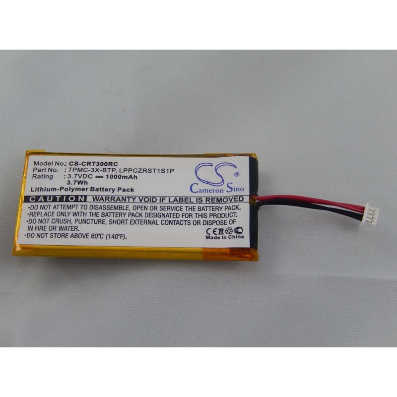 foto del prodotto vhbw batteria compatibile con crestron prodigy ptx3, mtx 3, tpmc 3x touchpanel telecomando remote control 1000mah, 3,7v, li poly 