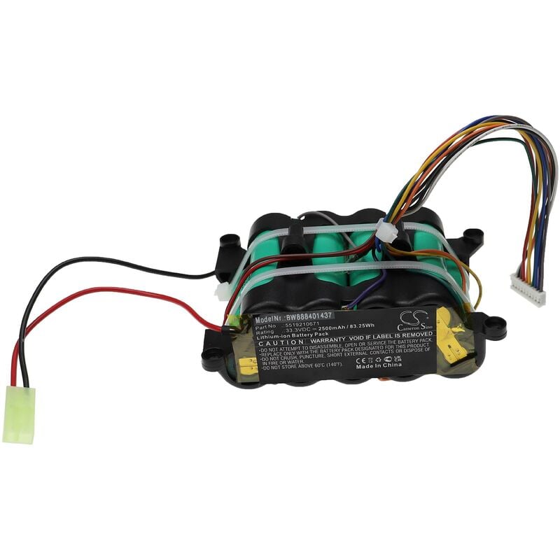 foto del prodotto vhbw batteria compatibile con delonghi colombina xlr 32, xlr 32led.bk, xlr 32lmd.bk aspirapolvere home cleaner 2500mah, 33,3v, li ion 