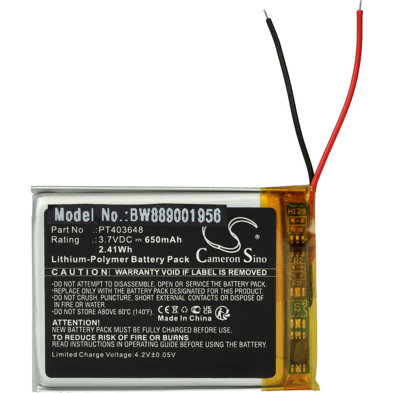 foto del prodotto vhbw batteria compatibile con denon ah gc30 auricolari cuffie wireless 650mah, 3,7v, li poly 