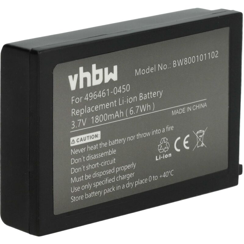 foto del prodotto vhbw batteria compatibile con denso bht 1306qb, bht 1306b, bht 1306q, bht 1306bwb, bht 1306bb lettore di codici a barre, pos 1800mah, 3,7v, li ion 