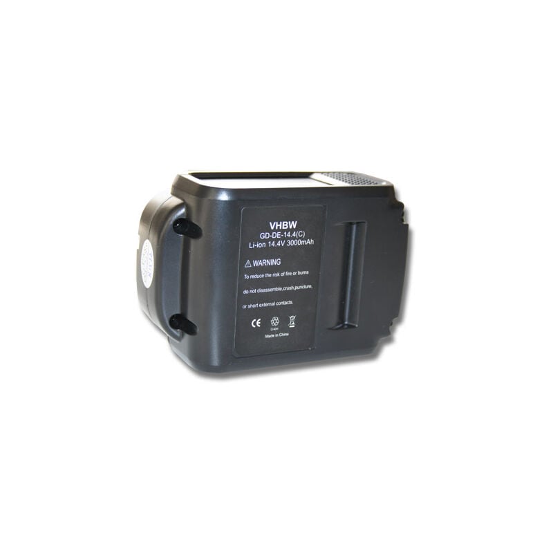 foto del prodotto vhbw batteria compatibile con dewalt dcb143, dcd720n, dcb090, dcd720, dcb145, dcd730, dcd720c1 utensile elettrico 3000 mah, li ion, 14,4 v 