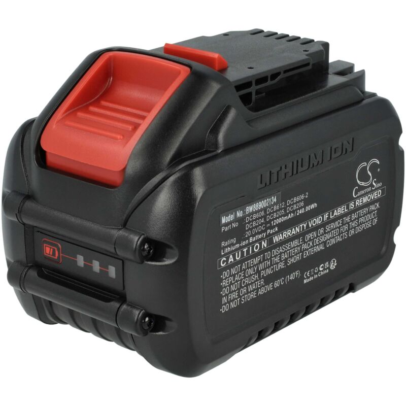 foto del prodotto vhbw batteria compatibile con dewalt dcl079, dcl030 xr, dcl043, dcl074, dcl040, dcl050 utensile elettrico 12000 mah, li ion, 20 v, 20 v 60 v 