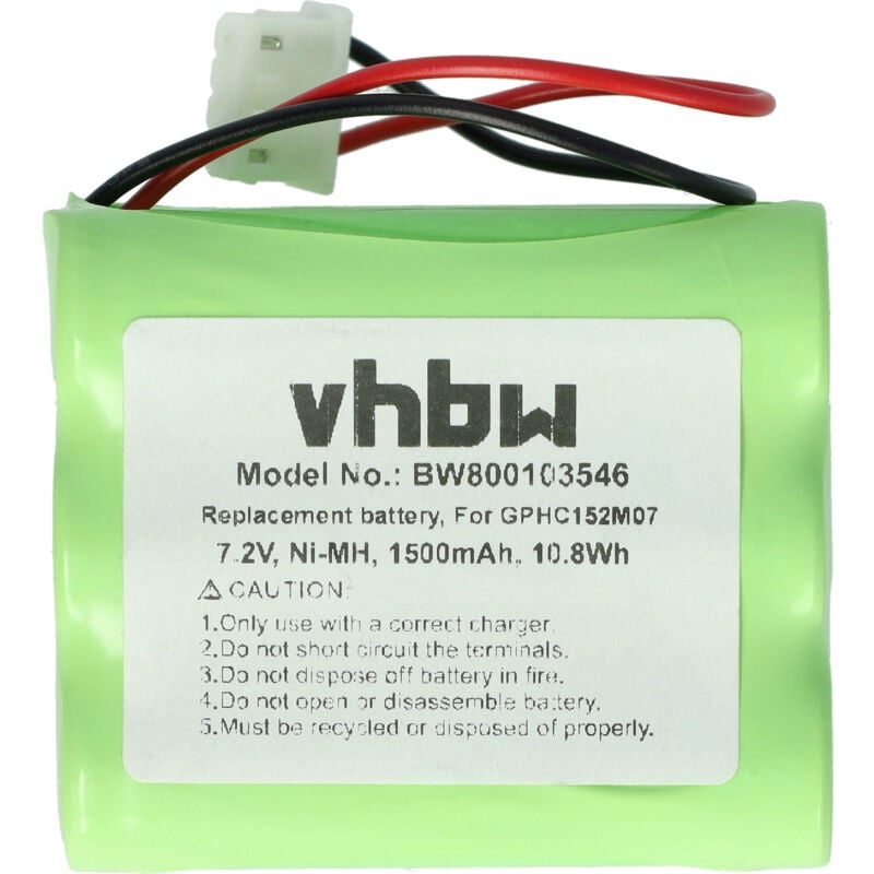 foto del prodotto vhbw - batteria compatibile con dirt devil evo m678 home cleaner 1500mah, 7,2v, nimh