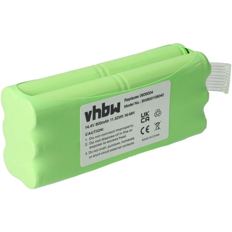 foto del prodotto vhbw batteria compatibile con dirt devil libero m606 1, m606 2, m606 3, m606 4 aspirapolvere 800mah, 14,4v, nimh 
