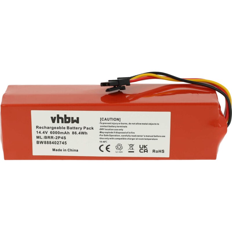 foto del prodotto vhbw batteria compatibile con dreame d9, d10 plus, d10s, d10, bot l10 ultra, l10 pro plus, l10s, l20 aspirapolvere 6000mah, 14,4v, li ion 