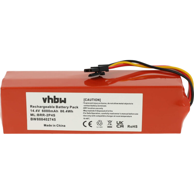foto del prodotto vhbw batteria compatibile con dreame l20 ultra, rl55l, rls5 bl0, rls6ladc6, rls5 wh0, rls6ladc, rls5l, rls5d aspirapolvere 6000mah, 14,4v, li ion 