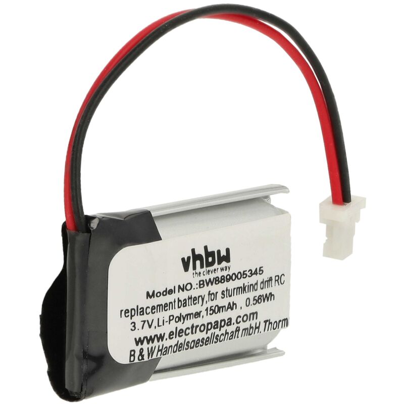 foto del prodotto vhbw batteria compatibile con drft modellismo 150mah, 3,7v, li poly, nero argento, 15 x 19 x 8 mm 